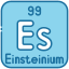 Bearicons-de-tabla-periódica-de-Einsteinium-externos-bearicons-azules icon