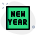 外部新年テキスト挨拶カード - 白背景に分離 - 新しい緑 - tal revivo icon