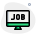 Searching for job seeking website on a desktop computer icon