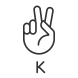 letter k in asl icon