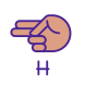 внешний-буква-H-в-ASL-американский-язык-жестов-заполненный-цвет-значки-папа-вектор-3 icon