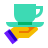 color glass style food service icon