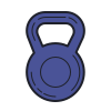 color hand drawn style kettlebell icon