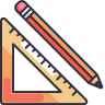 triangle rule and pencil icon