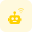 Robot with wireless internet connectivity signal isolated on a white background icon
