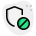 Blocked security shield isolated on a white background icon