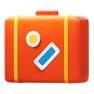 3d fluency style 스티커가 붙은 오렌지색 가방 icon