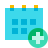 color glass style calendar plus icon