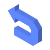 isometric color style u turn to left icon