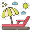 cadeira de praia externa-tropical-flaticons-lineal-color-flat-icons-4 icon
