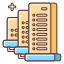 外部データセンターデータ分析フラティコン線色フラットアイコン 2 icon