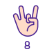 digit eight in asl icon
