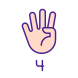 Digit Four in ASL icon