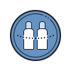 color hand drawn style cylinders chained icon