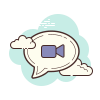 cloud style 비디오 메시지 icon