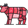 肉类养殖的外部不同部分的傻乎乎的颜色马来短剑 icon