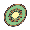 color hand drawn style kiwi icon