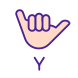 asl로 y 문자 icon