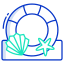 swimming ring and shells icon
