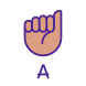letter a in asl icon