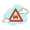 cloud style distance warning icon