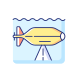 外部 AUV 海洋探索填充颜色图标爸爸矢量 icon