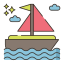 Mittelgroßes Segelschiff icon