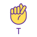 Letter T in ASL icon