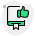 Book on a feedback gesture isolated on a white background icon