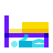 color glass style man under bed icon