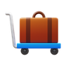 3d fluency style luggage trolley icon
