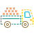 stitch style truck with vegetables icon