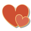 pin style two hearts icon
