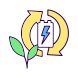 eco battery recycling icon