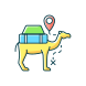 외부 낙타 유형의 여행 색상 색상 채우기 색상 아이콘 아빠 벡터 icon