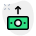 Money credit fee on rise with upwards symbol icon
