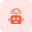 Robot with a brain isolated on a white background icon