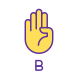 Letter B in ASL icon