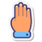 stickers style four fingers skin type 1 icon