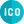 ICO logotype isolated on a white background icon