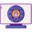 icone piatte a colori lineari per la sicurezza informatica esterna della sicurezza informatica icon
