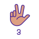 Digit Three in ASL icon
