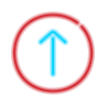 neon style upward arrow icon