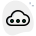 Cloud content loading with dots logotype isolated on white background icon