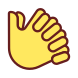 Externo-Mãos-entrelaçadas-gesto-de-mão-preenchido-ícones-de-cor-papa-vetor icon