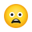 emoji style stirnrunzelndes gesicht mit offenem mund icon