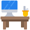 Desk with computer icon
