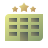 deco color style 3 star hotel icon