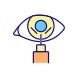 externe-Sehkorrektur-Lasik-Augenchirurgie-gefüllte-Farbsymbole-Papa-Vektor icon