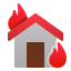 house on fire icon